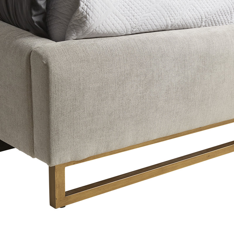 Adelhard Upholstered Platform Bed - Grey, King, Gray