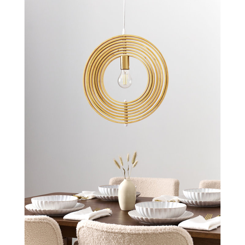 MURRELL 1 - Light Natural Sphere Pendant, Brown/White
