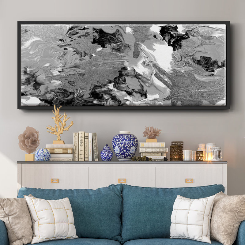 Rich Marble- Framed Canvas, 24" H x 60" W