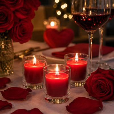 Red Votive Candles, 150 Pack, 10 Hour Burn, Unscented