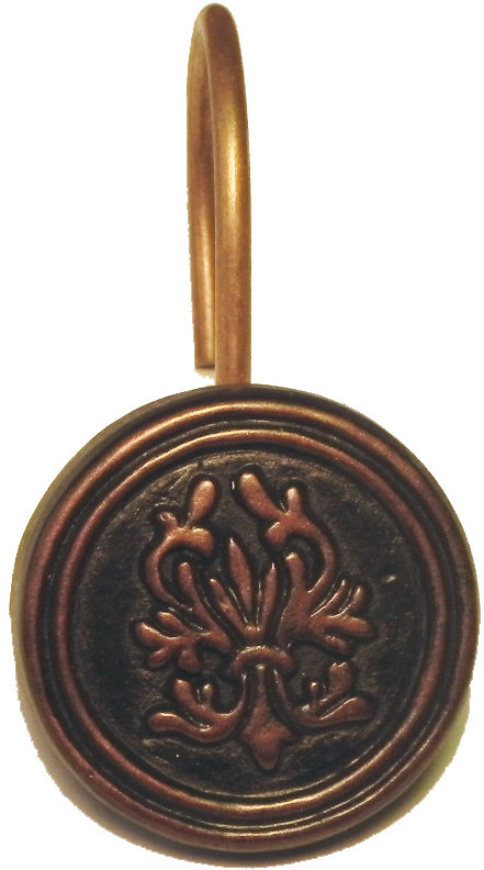 Crochets de rideau de douche en résine Balmoral, Bronze huilé