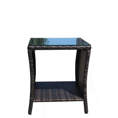 Outdoor Patio Furniture 1 Coffee Table With Clear Tempered Glass by Mr Hua