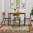 Dining Table Set with 4 Chairs, 43-Inch Compact Kitchen Table, Brown Finish, Metal Frame, Space-Saving, Rectangle