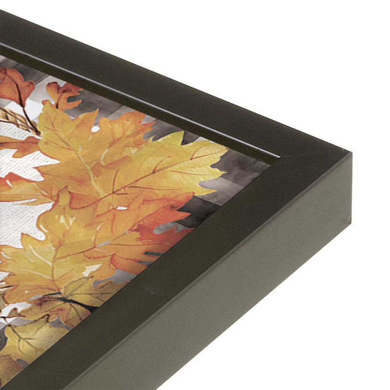 «Fall Ribbon Pumpkin» par Nicole DeCamp, reproduction d'art, L 30 po x H 30 po, Noir, Impression encadrée