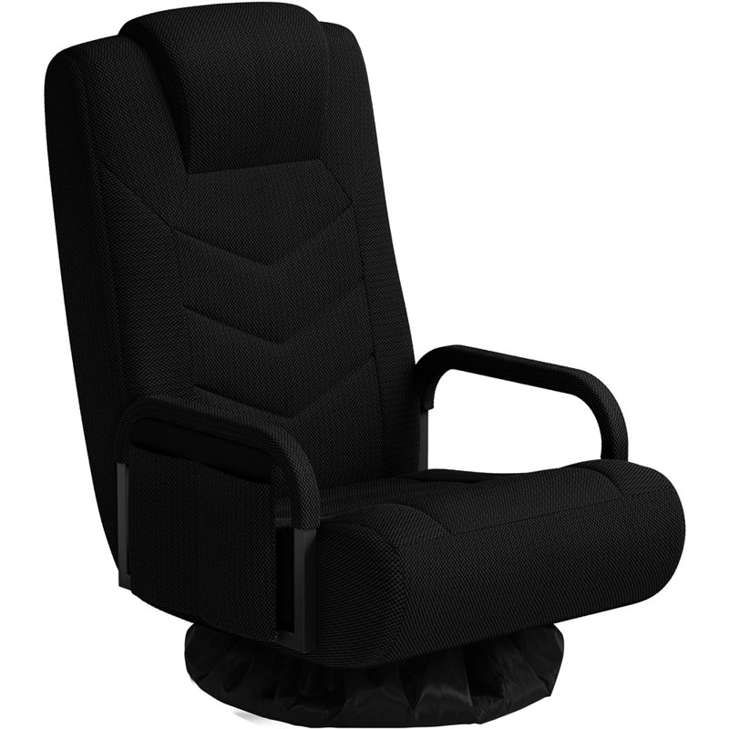 Swivel & Folding Floor Gaming Chair, Black