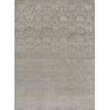Wool Damask Area Rug in Gray
