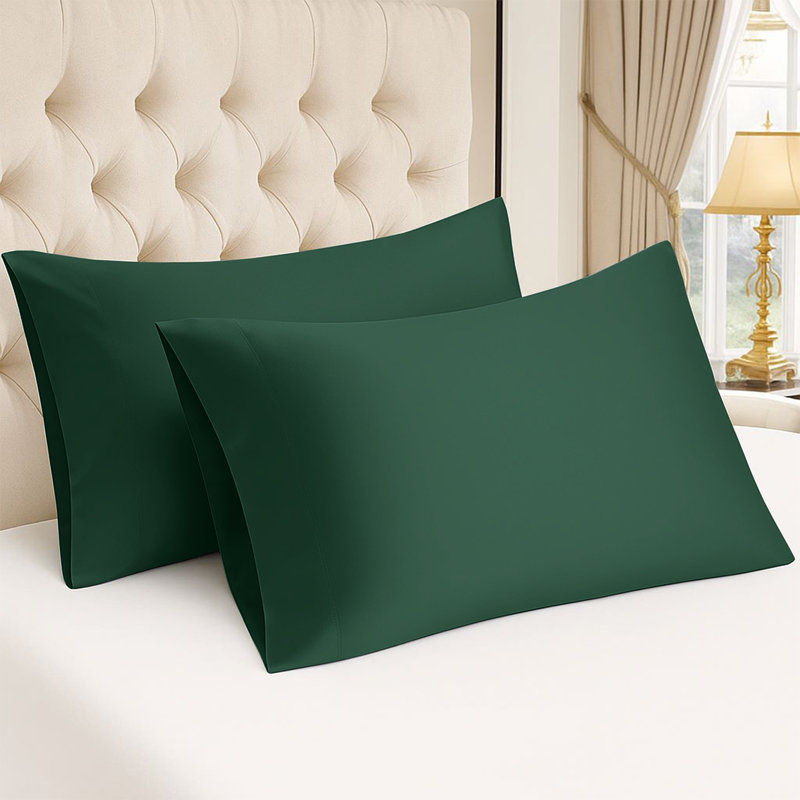 Kandis 100 Microfiber Brushed Plain Envelope Style Pillow Case/Cover, Emerald