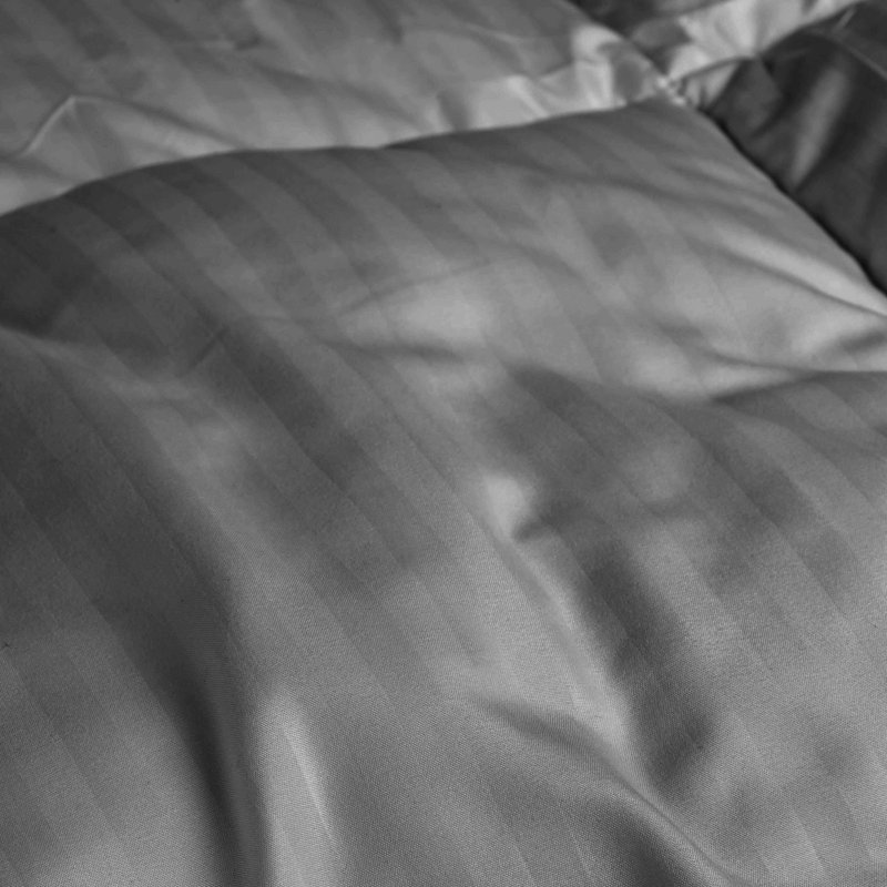 Superior Striped Reversible Box-Quilt Brushed Microfiber Medium Weight Down Alternative Comforter