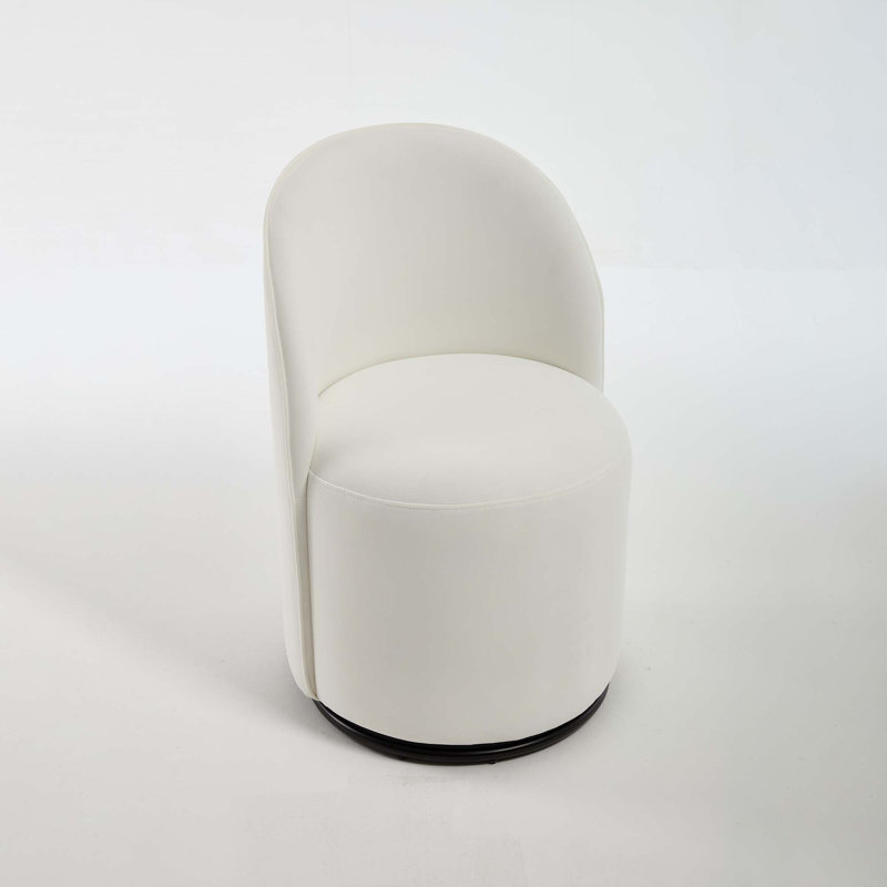 Ensemble de 1 fauteuil demi-tonneau de cuisine et de salle à manger rembourrés, Crème