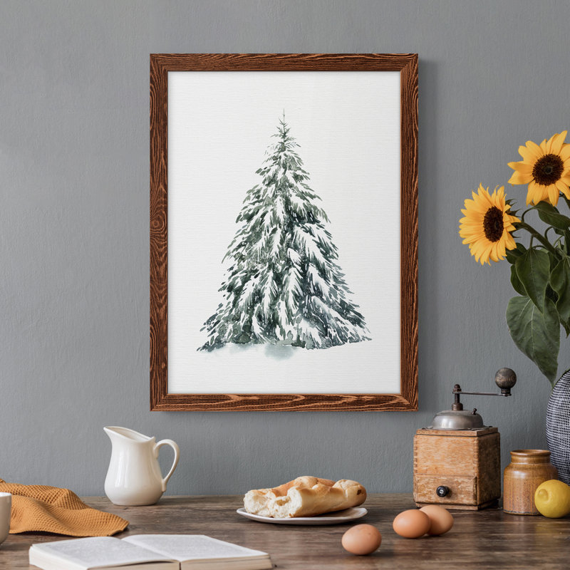 Épinette bleue I - reproduction d'art sur toile, H 31 po x l 44 po x P 1 po, Érable encadré