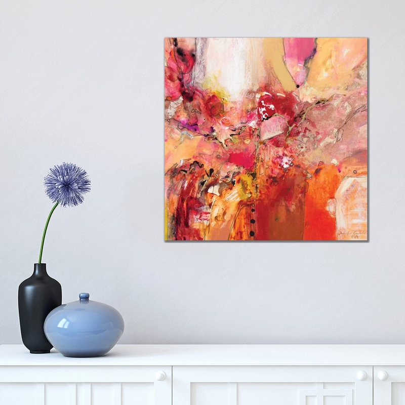 Red, White & Gold Series IV by Jennifer Gardner - Wrapped Canvas Painting, 45.72 cm H x 45.72 cm W x 3.175 cm D