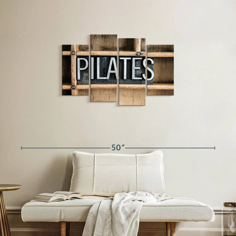 Sireci Pilates Metal Typography, 22" H x 36" W