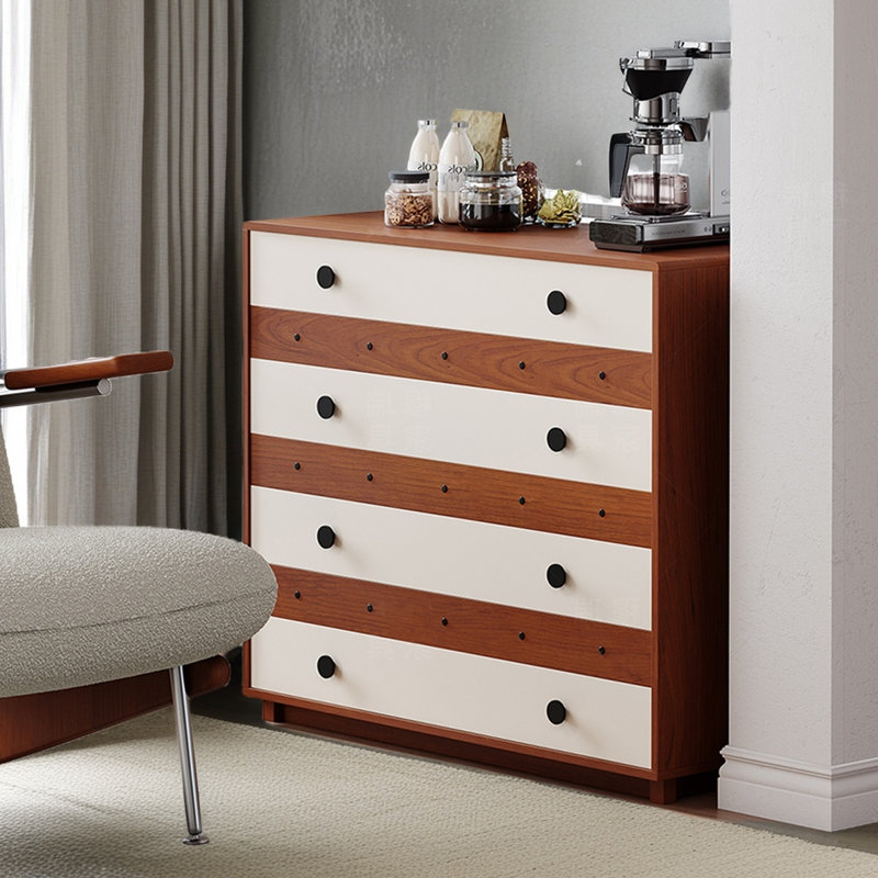 Modern Solid Wood 4-Drawer Stylish Accent Chest