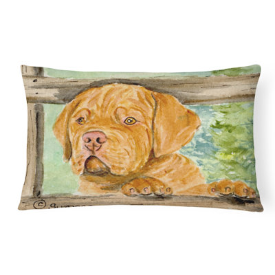 Coussin décoratif intérieur/extérieur rectangulaire dogue de bordeaux