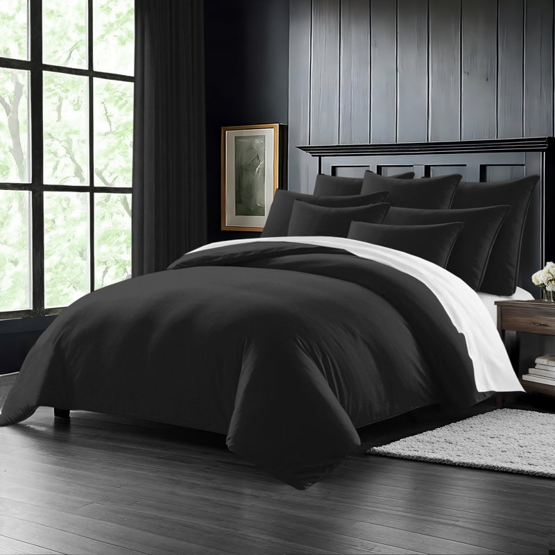 Ensemble d'édredon 8 pièces Elsie, California King Comforter + 7 Additional Pieces, Ebony