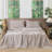 MooMee Gingham Sheet Set 100% Washed Cotton Linen Like Textured Breathable Lightweight-124451022-119224422