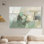«Greyish Green I», reproduction murale encadrée, reproduction d'art, sauge, par Art Remedy, cadre blanc, 54 x 36