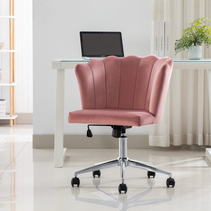 Chaise de travail Kalani, Argent argent, Rose