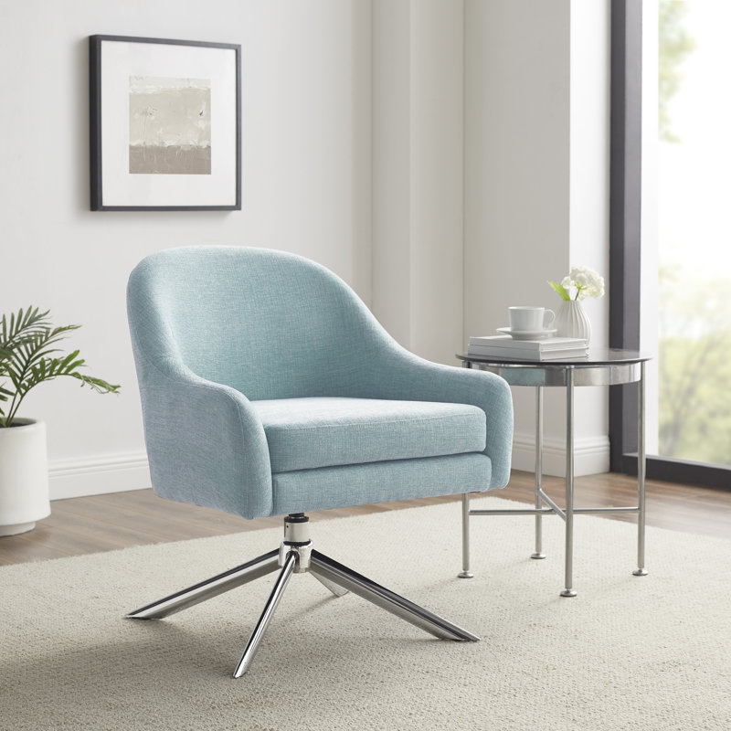 Chaise d'appoint pivotante Dezrae Mid Century, Bleu