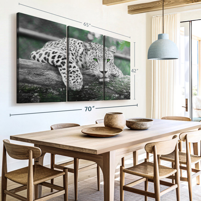 «Green Eyed Jaguar», 3 pièces, H 42 po x l 65 po x P 1,25 po