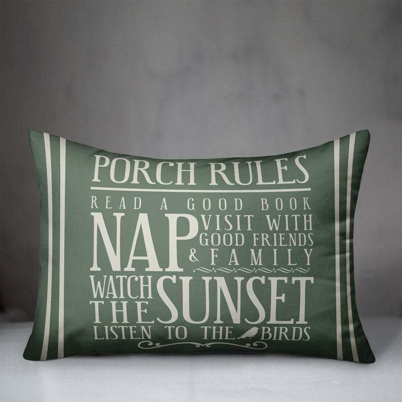 Outdoor Reversible Throw Pillow, Green