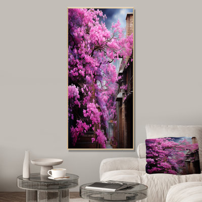 Rose konini fuchsia II - Fuschia, art mural
