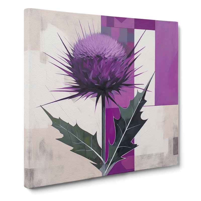 Thistle Suprematism No.4 - Wrapped Canvas, 50cmH x 50cmW