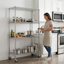 Étagère en fil métallique robuste à 4 niveaux - Support de rangement en métal résistant à la rouille pour la cuisine, le garde-manger et le garage (P 35,43 po x l 17,72 po x H 66,54 po)-1660636907