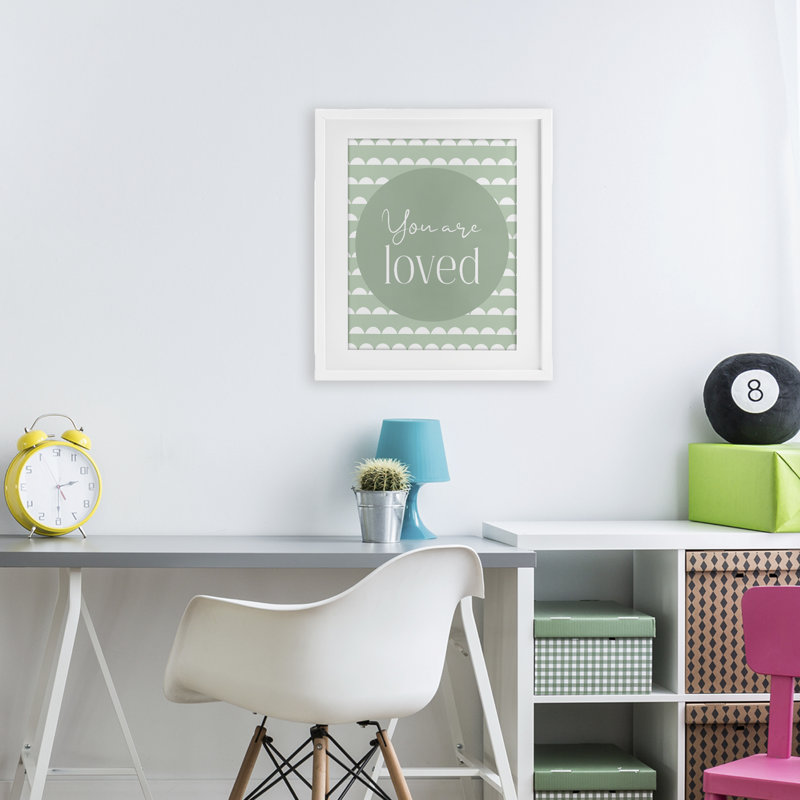 «You Are Loved Sentiment», reproduction d'art sous verre, design par Christine Simpson Art, H 21 po x l 17 po