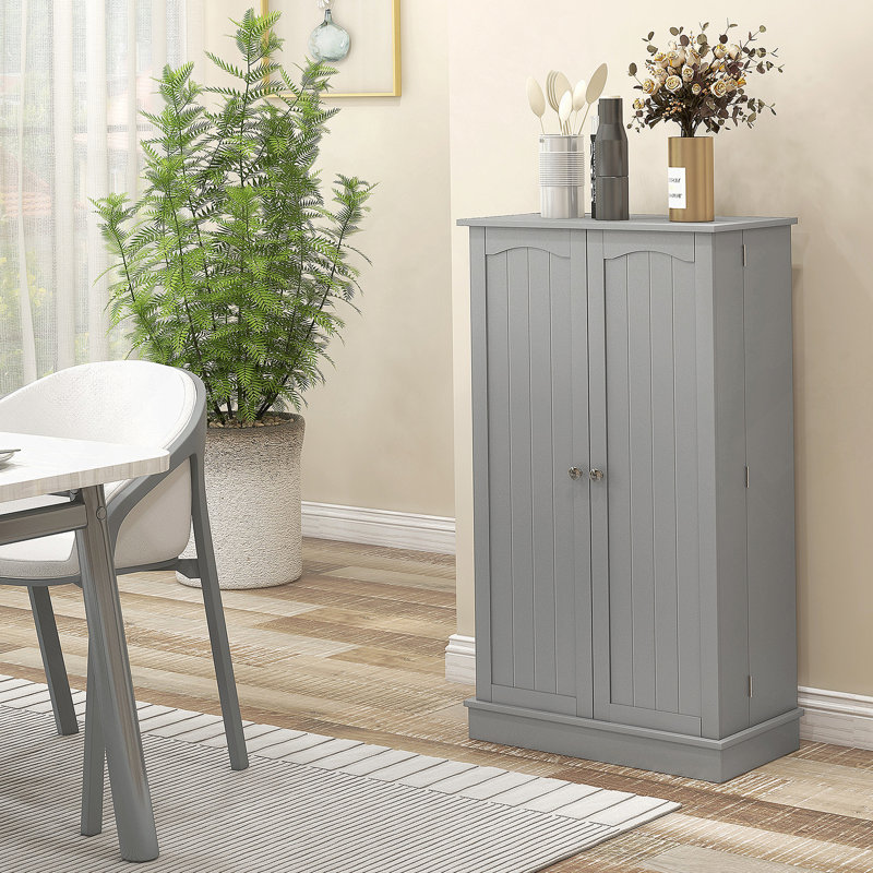 Garde-manger avec tablettes réglables, portes, Grey
