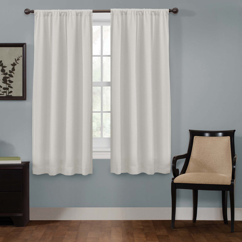 Kohan Curtain Single Panel, 50" W x 63" L, White