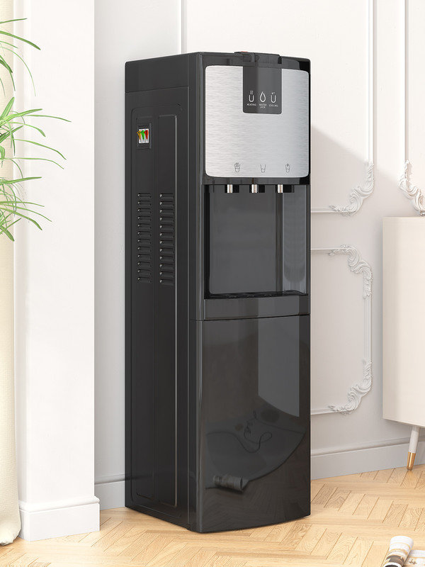 Stainless Steel Bottom Loading Water Dispenser-Instant Cooling,Three Temperature Control,Anti-Scald Shield & Apartment-Friendly(Black)