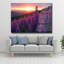 Tableau mural en verre trempé au coucher du soleil sur un lupin violet-1256261160