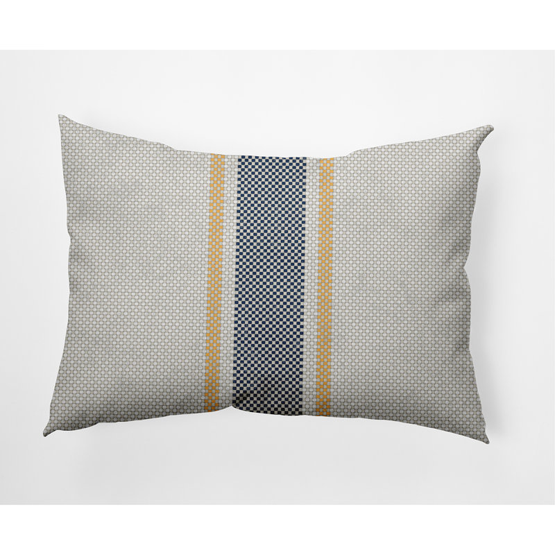 Grain Striped Outdoor Reversible Throw Pillow, Yellow