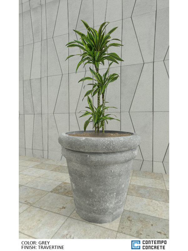 Jardinière Grand Freya, Gris travertin