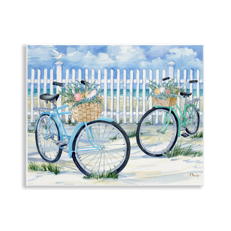 "Bicyclettes à la clôture de plage", art mural par Paul Brent
