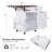 39.3" Farmhouse Kitchen Island With Drop Leaf, Storage Drawer, Open Side Rack, Towel Bar, And Lockable Wheels - White Kitchen Cart For Lawn And Garden | Gift Idea-1553820795