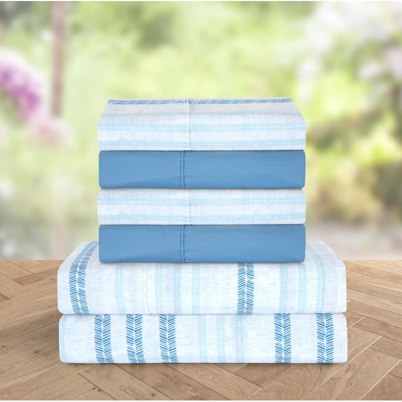 Ensemble de 6 valises pour chambre d'amis, Ensemble de draps pour lit double + un drap-housse, Aqua