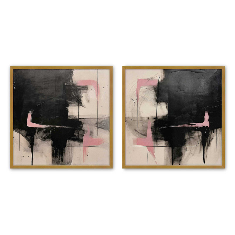 «Midnight Rose Dreamscape» par Golden Glow Interiors 2 - Pièces sur papier, Or poli, H 17,25 po x l 17,25 po