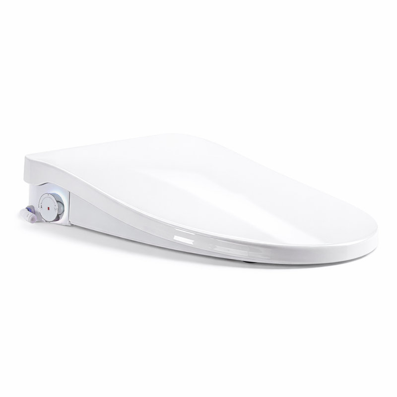 Smart Elongated Bidet Toilet Seat with Auto Open/Close, Heated Seat, Warm Water, Night Light, and Air Dryer