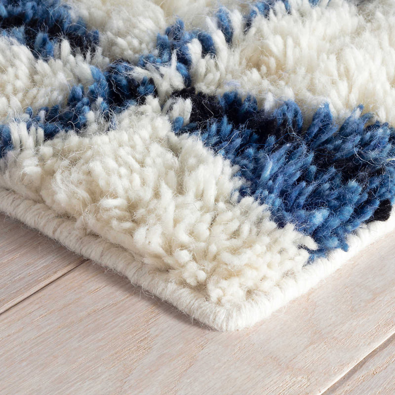 Noma Indigo Handwoven Wool Rug, Rectangle 9'6" x 13'6"