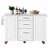 Rolling Kitchen Island on 5 Wheels with Drop Leaf-503866944