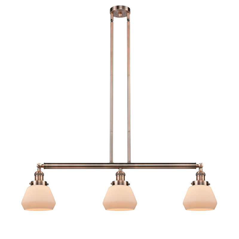 Chill 3 - Light Kitchen Island Pendant, Antique Copper, Matte White Cased