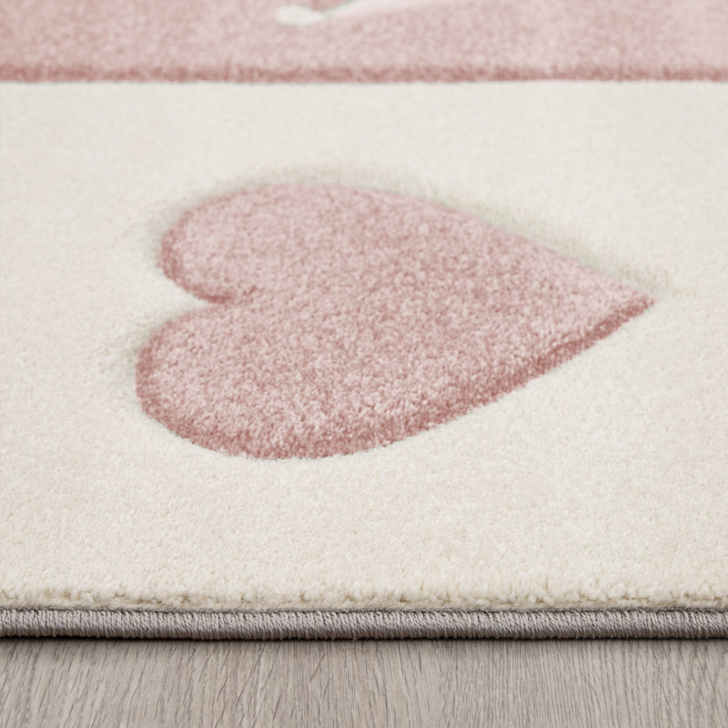 Lewin Geometric Area Rug, Rectangle 4'7" x 6'7", Pink
