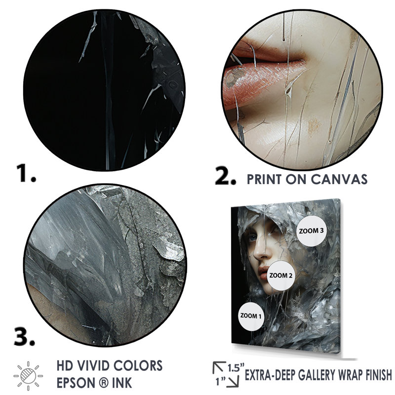 Christianisme Judas Silver Shadows - Christianisme, art mural sur toile, Cadre flottant doré, 20" H x 12" W