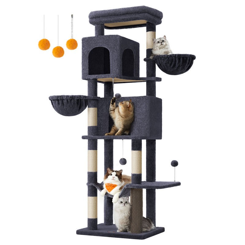 175cm H Cat Tree, Dark Grey