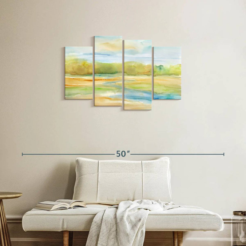 Aquarelle Avery, paysage I, H 22 po x l 36 po