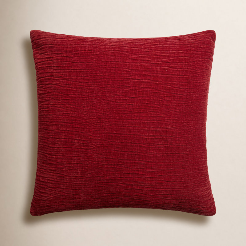 Housse de coussin rectangulaire Edan, Rouge, Polyester/ Bourre en polyester, 22 po x 22 po