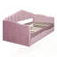Lit de jour simple rembourré avec couchette, canapé-lit en velours avec ports de chargement USB, aucun sommier nécessaire-1952586093