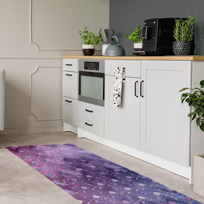 Tapis bleu/moyen orchidées de planètes et d’étoiles